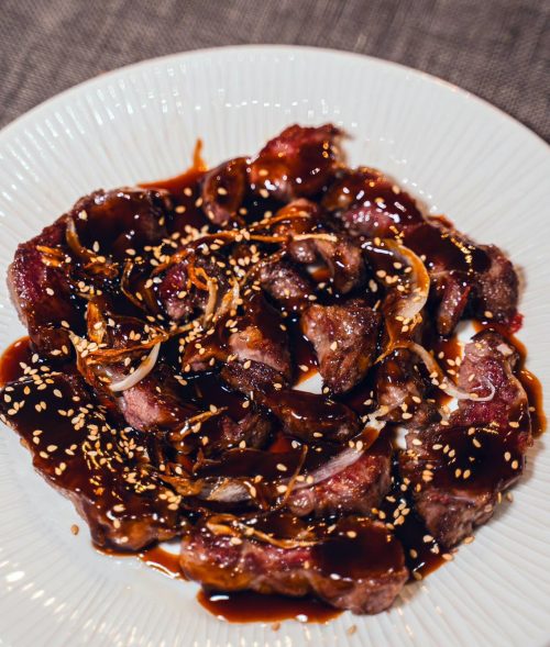 Pluma ibèrica amb salsa teriyaki